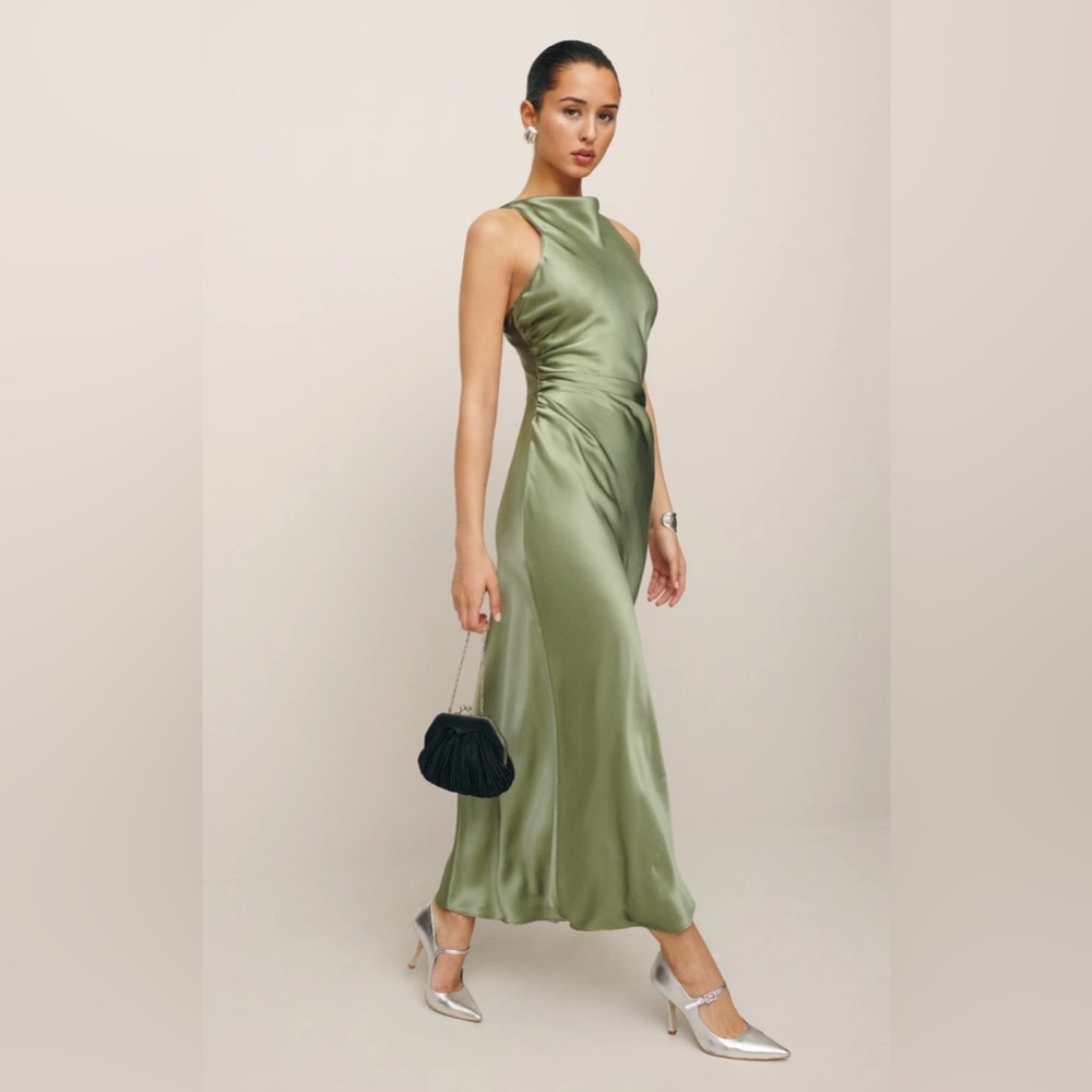 Reformation Casette Silk Dress, Size 2